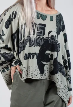 Rundholz Black Label Jumpers^Oversized Cropped Jumper in Multicolour