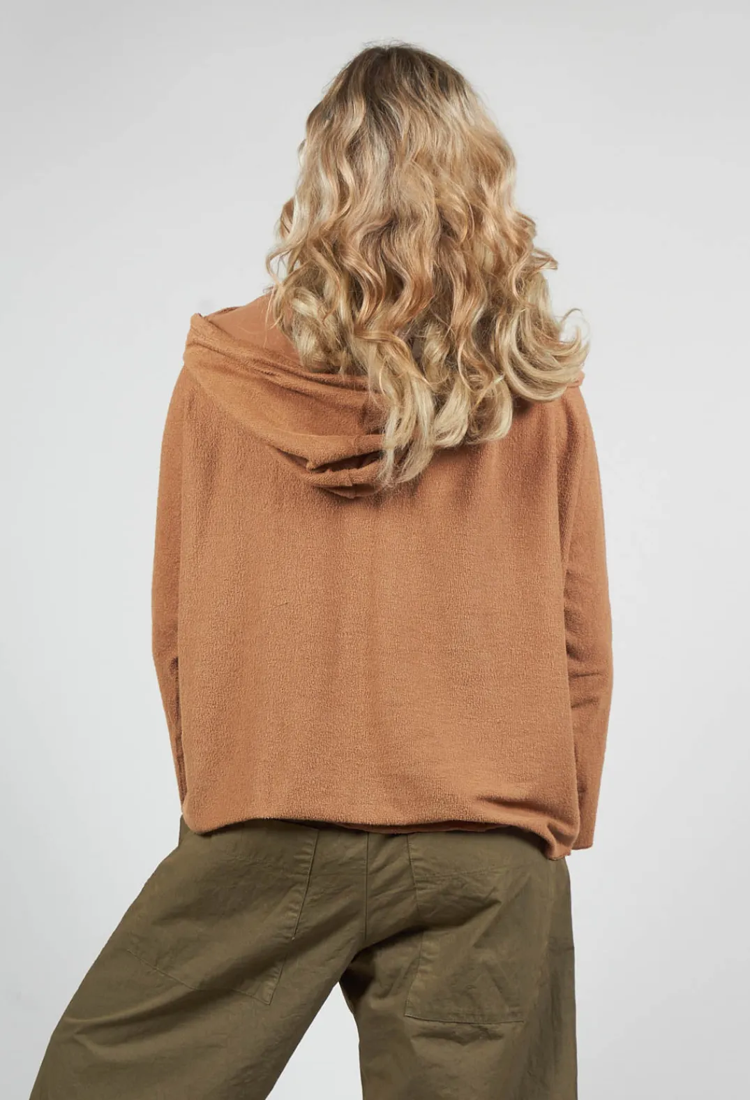 Album Di Famiglia Cardigans^Oversized Hooded Cardigan F in Pottery