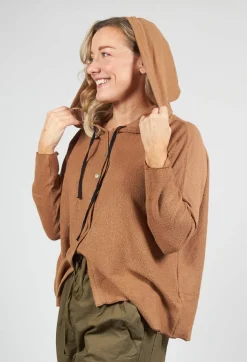 Album Di Famiglia Cardigans^Oversized Hooded Cardigan F in Pottery