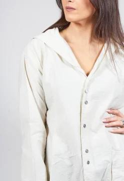 Jayko Shirts & Blouses^Oversized Hooded Istu Tunic in White Clay