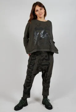 Rundholz Black Label Tops^Oversized Jersey Top with Motif in Jungle Print