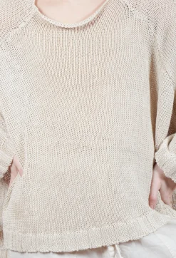 Rundholz Dip Jumpers^Oversized Knitted Jumper with Square Neckline in Greige