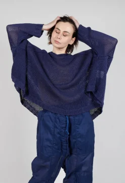 Rundholz Dip Jumpers^Oversized Knitted Jumper with Square Neckline in Ocean