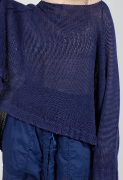 Rundholz Dip Jumpers^Oversized Knitted Jumper with Square Neckline in Ocean