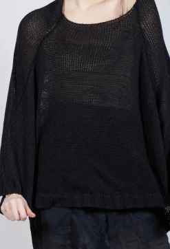Rundholz Dip Jumpers^Oversized Knitted Jumper with Square Neckline in Black
