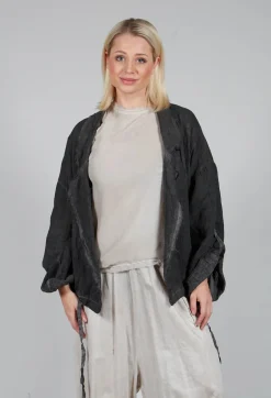 Sanctamuerte Jackets^Oversized Linen Jacket in Antrcite