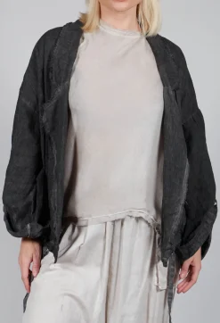 Sanctamuerte Jackets^Oversized Linen Jacket in Antrcite