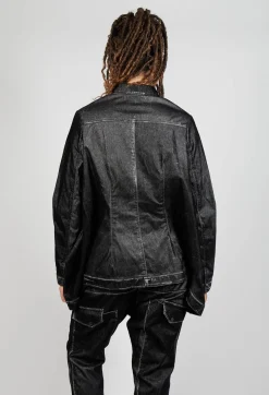 Rundholz Mainline Coats^Oversized Longline Jacket in Black Flock