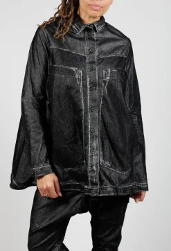 Rundholz Mainline Coats^Oversized Longline Jacket in Black Flock