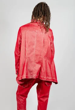 Rundholz Mainline Coats^Oversized Longline Jacket in Cardinal Flock