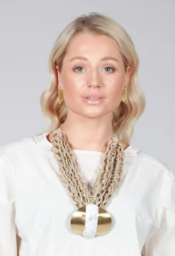 Katerina Vassou Necklaces^Oversized Necklace with Multiple Strings with Gold Pendant