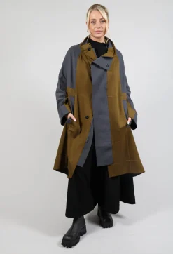 Moyuru Coats^Oversized Panel Coat in Grey