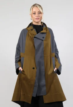 Moyuru Coats^Oversized Panel Coat in Grey