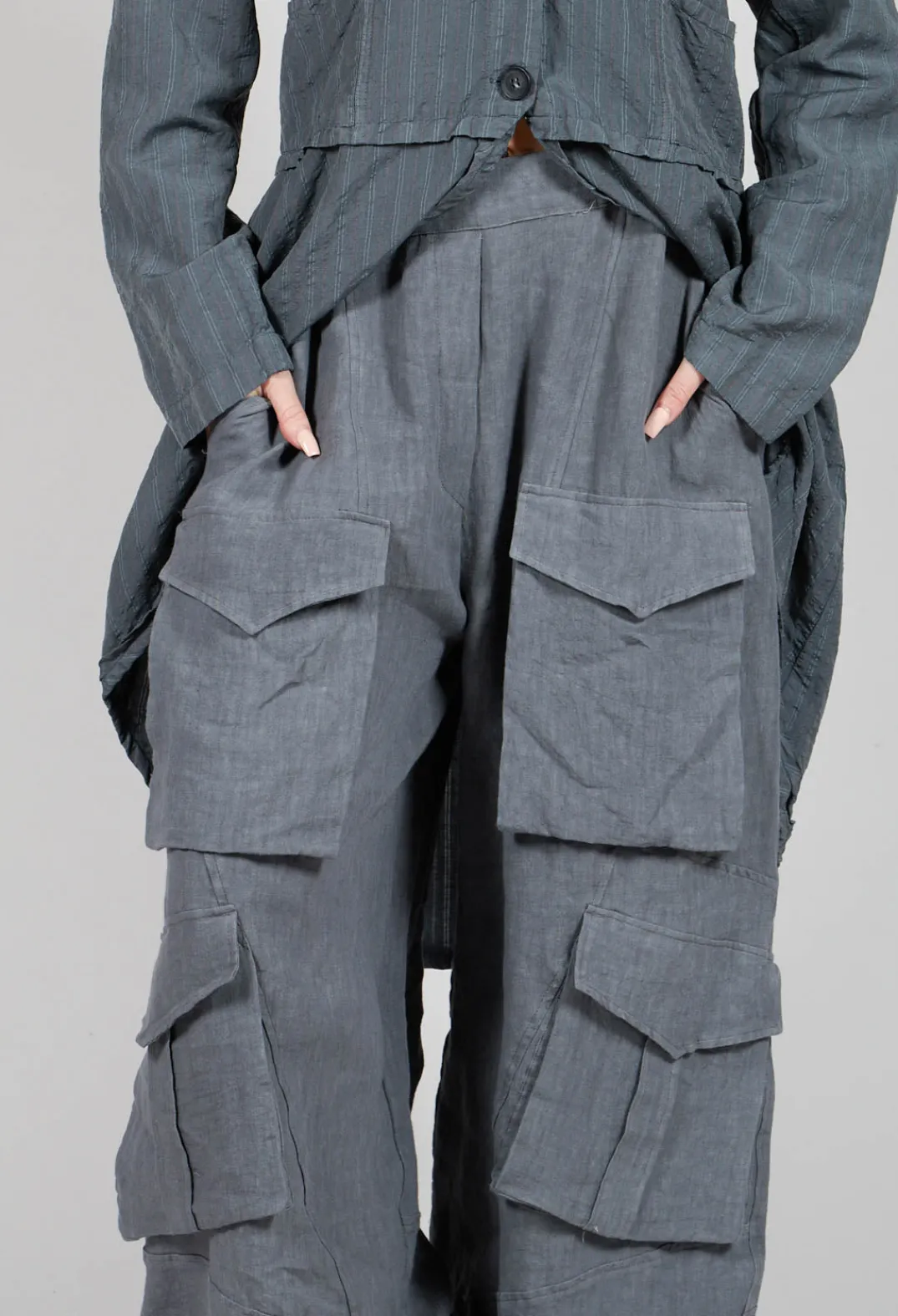 Tadashi Trousers^Oversized Pocket Trousers in Grey
