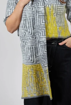 Sarah Pacini Scarves^Oversized Scarf in Light Grey and Yellow