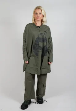 Rundholz Black Label Dresses^Oversized Shirt Dress in Camp Print