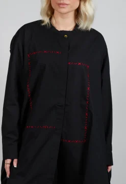 Moyuru Shirts & Blouses^Oversized Stitch Shirt in Black