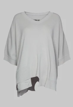 Philomena Christ Jumpers^Oversized Sweater with Asymmetric Hem in Silver