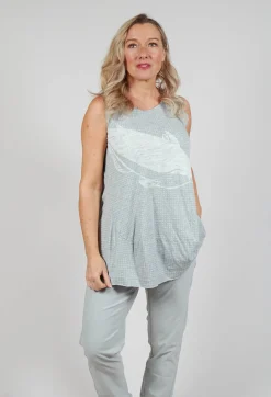 Rundholz Black Label Tops^Oversized Top with High Low Hem in Grey Print