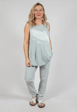Rundholz Black Label Tops^Oversized Top with High Low Hem in Grey Print