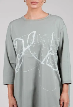Moyuru Dresses^Oversized T-Shirt Dress in Green