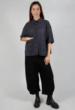 SOH Shirts & Blouses^Oversized Wool Shirt in Blue Check