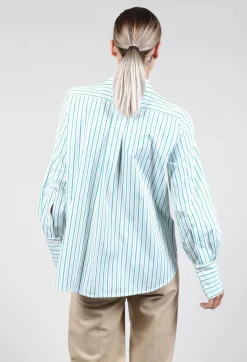 Beatrice B Shirts & Blouses^Oxford Striped Shirt in Kiwi