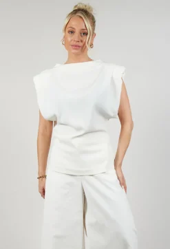 Stefano Mortari Tops^Padded Blouse in Cream