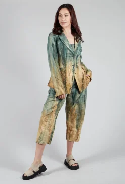 Masnada Jackets^Padded Pattern Blazer in Petrol and Tea