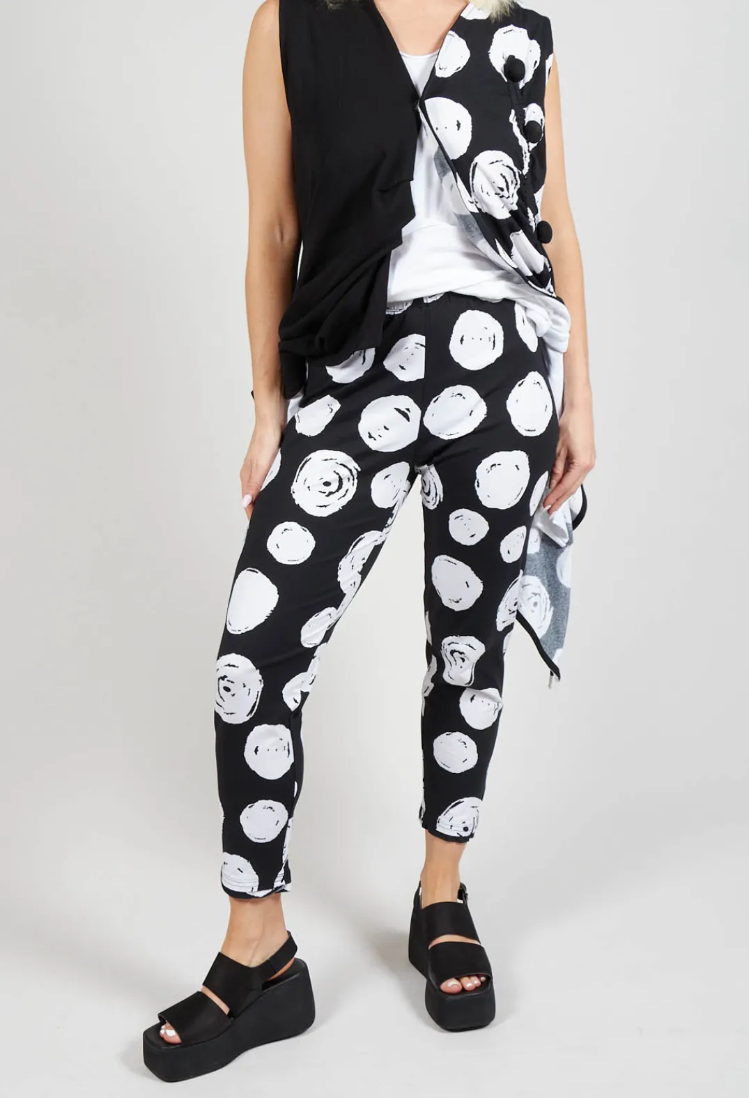 Bread and Butter Leggings^Paint Polka Dot Print Leggings in Black