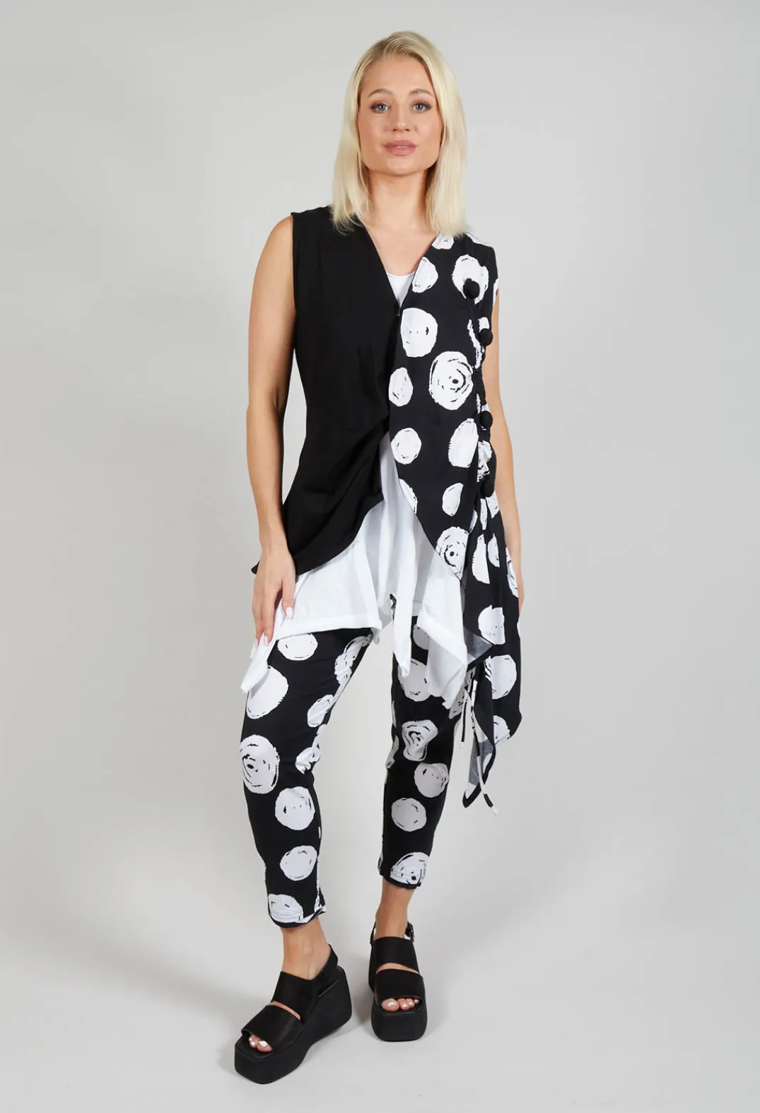 Bread and Butter Leggings^Paint Polka Dot Print Leggings in Black