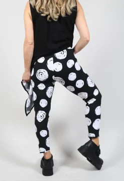 Bread and Butter Leggings^Paint Polka Dot Print Leggings in Black