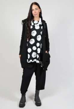Bread and Butter Shirts & Blouses^Paint Polka Dot Print Top in Black