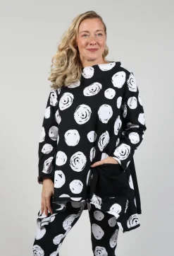 Bread and Butter Shirts & Blouses^Paint Polka Dot Print Top in Black