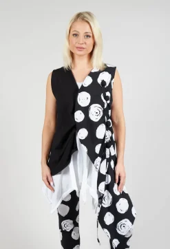 Bread and Butter Jackets^Paint Polka Dot Print Waistcoat in Black