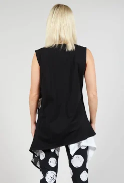 Bread and Butter Jackets^Paint Polka Dot Print Waistcoat in Black