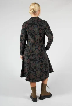 Blueberry Tops^Paisley Print Cord Knee Length Top in Black