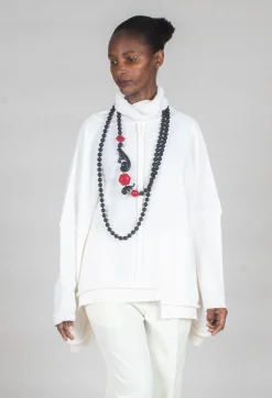 Moyuru Jumpers^Panelled Knit Jumper in Cream