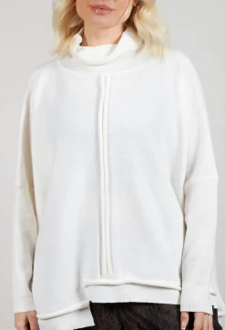 Moyuru Jumpers^Panelled Knit Jumper in Cream