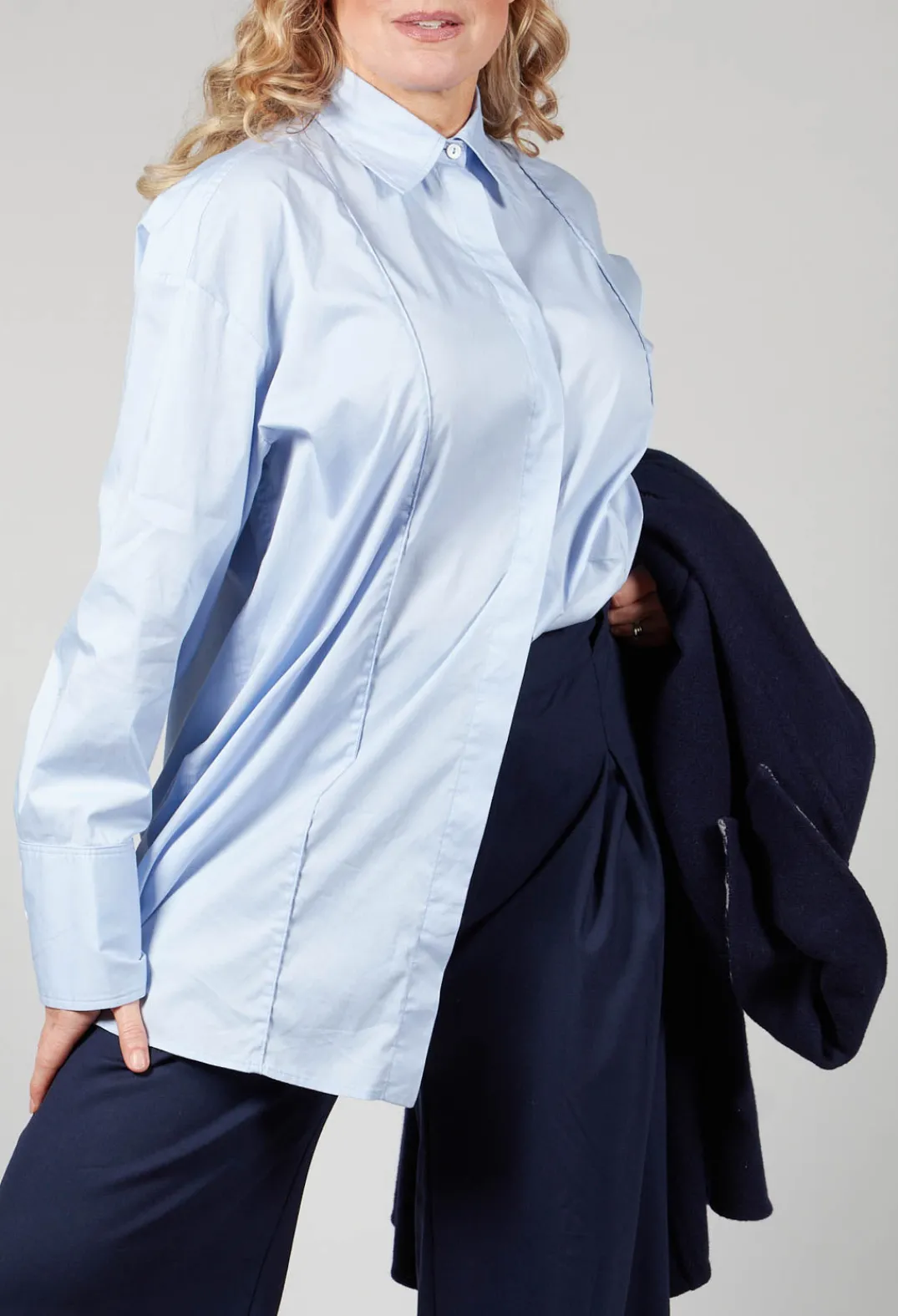 Malloni Shirts & Blouses^Panelled Shirt in Chianti Sky