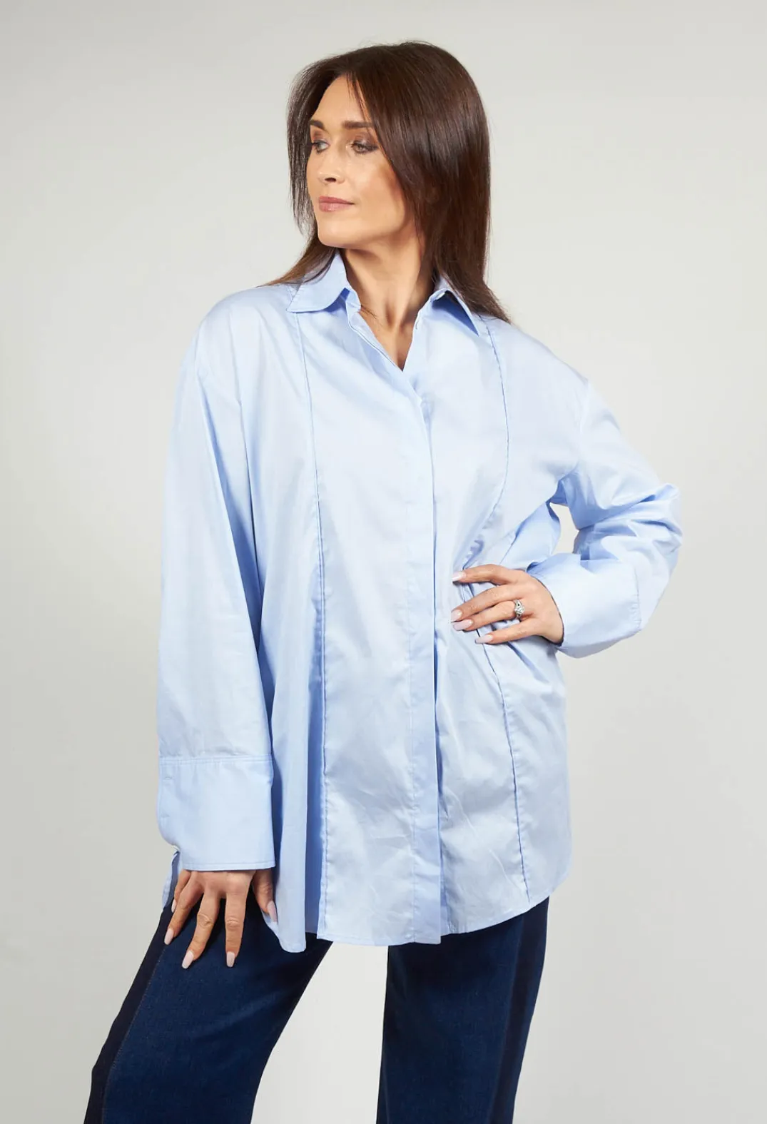 Malloni Shirts & Blouses^Panelled Shirt in Chianti Sky