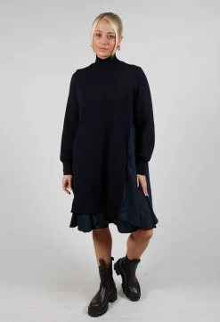 Mei Meij Dresses^Panelled Sweater Dress in Dark Navy