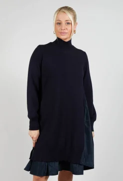 Mei Meij Dresses^Panelled Sweater Dress in Dark Navy