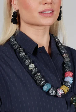 Alice Visin Necklaces^Paper Mache Beaded Necklace in Colour Mix 2