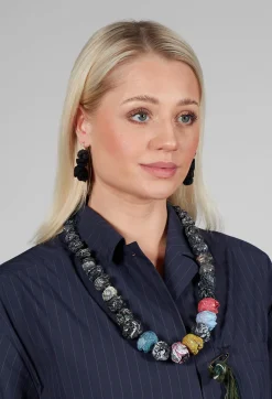 Alice Visin Necklaces^Paper Mache Beaded Necklace in Colour Mix 2