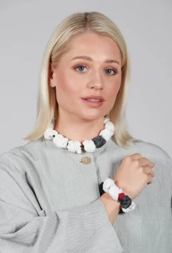 Alice Visin Bracelets^Paper Mache Bracelet in Black/White