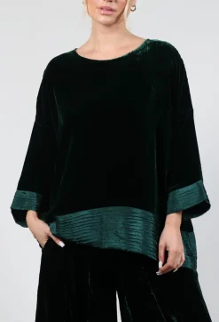 Bianco Levrin Tops^Paris Oriana Shirt in Bottle Green