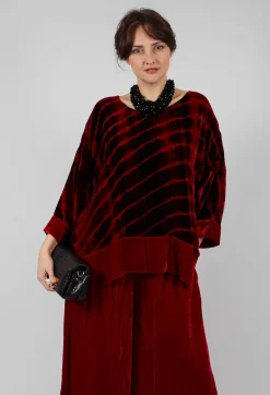 Bianco Levrin Tops^Paris Shirt in Bordeaux and Red