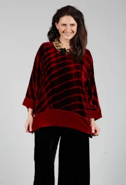 Bianco Levrin Tops^Paris Shirt in Bordeaux and Red