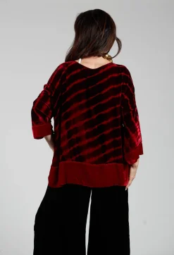 Bianco Levrin Tops^Paris Shirt in Bordeaux and Red